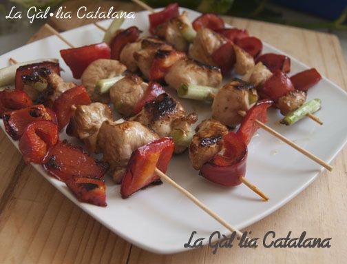 Broquetes de pollastre amb salsa Teriyaki http://www.irreductibles.cat/cuina/2013/06/broquetes-de-pollastre/ © Manel Baxerias