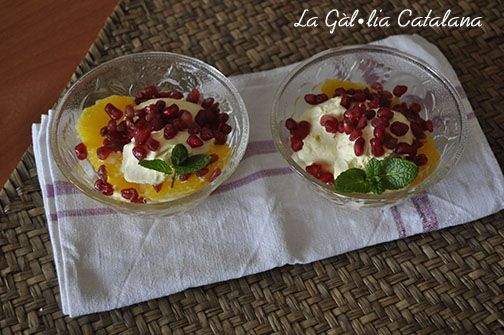 Postres de magrana, mandarina i gelat de vainilla http://www.irreductibles.cat/cuina/2013/12/magrana-mandarina-i-gelat/ © Manel Baxerias Consells culinaris 